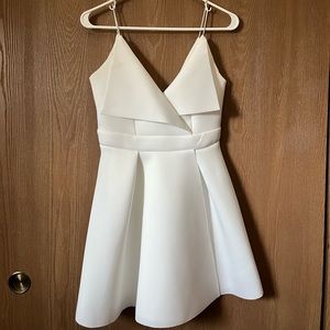 White ASOS Scuba Fit and Flare Mini Dress